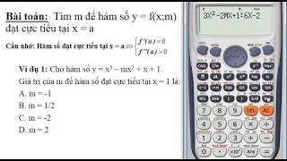 Tìm m để hàm số y  fx m đạt cực đại cực tiểu tại x  a [upl. by Lemrahs]