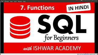 7 SQL for Beginners  Functions Hindi [upl. by Osbourne]