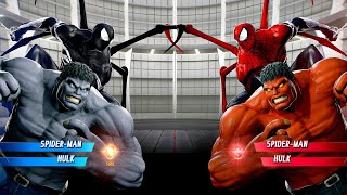 Spiderman Hulk Black vs Hulk Spiderman Red Fight  Marvel vs Capcom Infinite PS4 Gameplay [upl. by Royall]