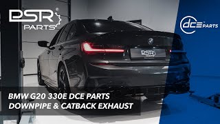 BMW G20 330e  DCE Parts 200 Cell Downpipe amp DCE Parts OPF Delete Valvetronic Catback [upl. by Nelaf743]