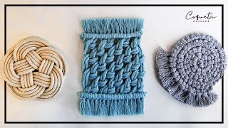 3 IDEAS innovadoras para Crear Posavasos Originales de Macramé🤩 [upl. by Nafis279]