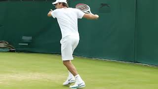 Roger Federer Practice Court Level  Close Up Hitting With Wawrinka  Federer Practice Shots [upl. by Doris]