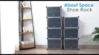 ABOUT SPACE 16 Pair DIY Shoe Rack for Home with Door amp Hanger Portable Shoe Stand [upl. by Senzer]