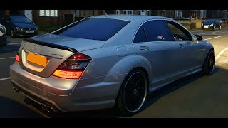 Mercedes S65 AMG V12 BITURBO cold start straight pipe resenator removed LOUD [upl. by Imak77]