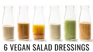 6 VEGAN SALAD DRESSINGS  with OILFREE options 👌🏻 [upl. by Hannon]