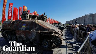 Russia parades westernmade tanks captured from Ukrainian army [upl. by Weismann]