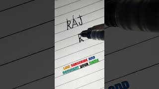 Raj name logo💥logodesgin logo shorts shortvideo signature name raj art [upl. by Aydan]