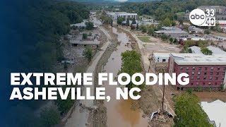 Flooding in Asheville North Carolina following Hurricane Helene [upl. by Ahsilem]