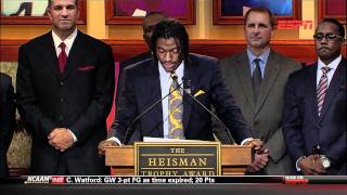 2011 Official Heisman Trophy Presentation  Robert Griffin III of Baylor [upl. by Goldarina]