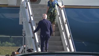 President Joe Biden climbs steps to Air Force One at HIA [upl. by Ardnat]