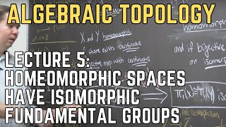 Algebraic Topology 5 Homeomorphic Spaces have Isomorphic Fundamental Groups [upl. by Ayotl655]