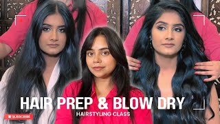 Class 3  HAIRSTYLING COURSE  Hair Prep amp Blow Dry  Free Online Basic Hairstyle Course [upl. by Liek]