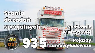 Scania przewożąca gabaryty spotkanie w Krzyżowej i pojazdy samowyładowcze ODCINEK Na Osi 935 [upl. by Narad612]