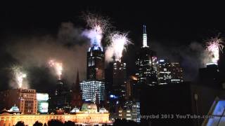 NYE 2012 2013 Langham Hotel Fireworks Melbourne [upl. by Leirad]