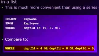 Database Lesson 3 of 8  The Structured Query Language SQL [upl. by Aihsiym]