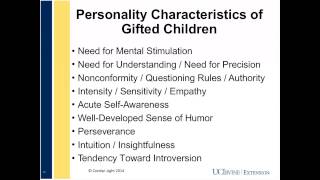 Social and Emotional Needs of the Gifted Child What Parents Want to Know 2272014 [upl. by Nnylav]