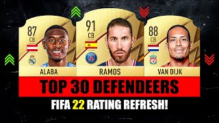 FIFA 22  TOP 30 BEST DEFENDERS RATING 😱🔥 ft Alaba Ramos Van Dijk… [upl. by Bremble]