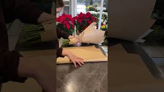 How to gift wrap a hand tied bouquet of flowers  Wrapping techniques amp ideas  tutorial craft paper [upl. by Wesa]