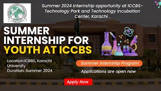 Summer Internship Program 2024 At ICCBS  ICCBS Internship Online Apply  Karachi Based Internships [upl. by Laveen]