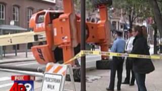 Raw Video Worker Killed in Crane Accident [upl. by Lussi274]