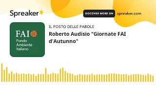 Roberto Audisio quotGiornate FAI dAutunnoquot [upl. by Wendye]