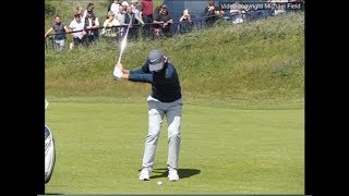 Rory McIlroy golf swing  Pitchingwedge distancecontrol shot faceon view July 2017 [upl. by Chic]