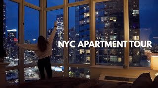 NYC Night Apartment Tour  Manhattan Studio HighRise w Floor to Ceiling Windows [upl. by Avalsorim]