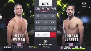 UFC Jordan Leavitt vs Matt Wiman [upl. by Byrd]