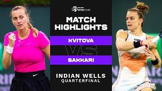 Petra Kvitova vs Maria Sakkari  2023 Indian Wells Quarterfinal  WTA Match Highlights [upl. by Hebel]