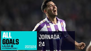 TODOS LOS GOLES de la JORNADA 24 202324 LALIGA Hypermotion [upl. by Lurie207]