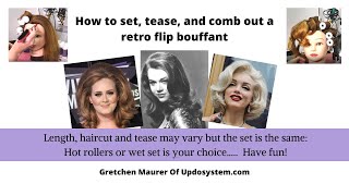 Flipped ends Retro flip bouffant flip hairstyle tutorial [upl. by Hilaria]