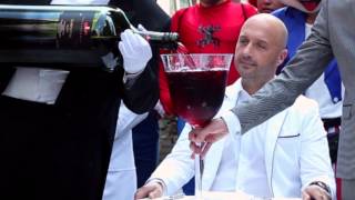 Joe Bastianich ALS Ice Bucket Challenge in Times Square New York [upl. by Fahy]