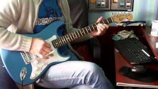 blue squier strat ironstone gold pickups [upl. by Couhp]