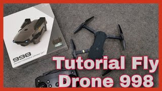 First Tutorial Before Fly Drone 998 Micro Foldable First Flight [upl. by Nehte]