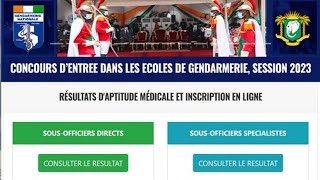 Concours DEntrée A La Gendarmerie 2023  Les Résultats Visite Médicale Disponibles  Inscription [upl. by Nimesh]