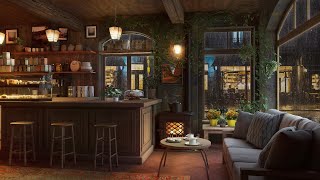 Coffee Shop Ambience With Sweet Jazz Music Relaxing Smooth Night Jazz for Relax Study Work [upl. by Ogirdor]