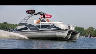 Godfrey Pontoon Boats  Aqua Patio 250 Express XP  Performance Rough amp Salt Water Triple Toon [upl. by Maghutte887]