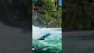 Tourist Boat Swept away in Waterfall current  Switzerland Schaffhausen [upl. by My]