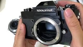 Nikkormat EL Black  Zoom Nikkor Auto 43  86mm f35 Lens [upl. by Marciano833]