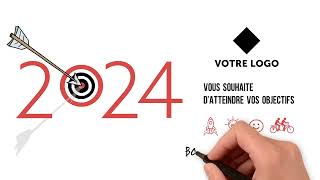 Carte de voeux animée entreprise objectifs 2024 🎯 ST12  Vidéostorytelling by Néologis [upl. by Idnek]