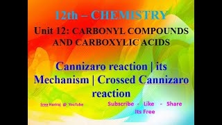 Cannizaro reaction  its Mechanism  Crossed Cannizaro reaction  in Tamil  12th Chemistry [upl. by Nwahsid345]