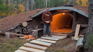 Man Builds 2Room Log CABIN Underground  Start to Finish by bushcraftua1 [upl. by Hanikehs]