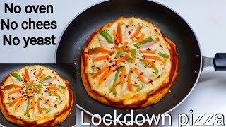 pizzaNo chees No oven No yeast lockdown pizza വീട്ടിൽ എപ്പോഴും ഉണ്ടാവുന്നingredients കൊണ്ട് pizza [upl. by Sholes]