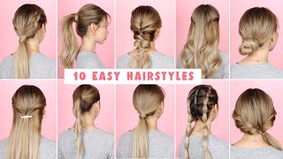 10 Easy Hairstyles for Long Hair [upl. by Kcered]