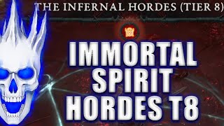 IMMORTAL SPIRIT Infernal Hordes TIER 8 Clear  Diablo 4 Necromancer Season 5 Build skulm diablo4 [upl. by Aicert500]