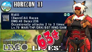 FFXI Livestream  EXPing WAR 63 quotRoad to Ridillquot  Horizon XI  Classic Server FFXI [upl. by Kral774]