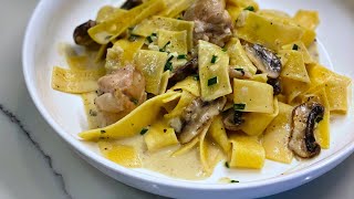 Pappardelle Creamy Chicken Mushroom Recipe Shorts [upl. by Sperling]