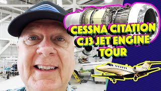 Tour a Citation CJ3 Williams FJ443A Engine Tour at Cessna Service Center in Wichita Kansas [upl. by Meikah]