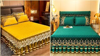 Top Most Running Stylish Fancy Lace Up Bedsheets With Amazing Pellow Cushion [upl. by Flaherty]