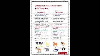 Difference between herbivores and carnivores [upl. by Yorle159]